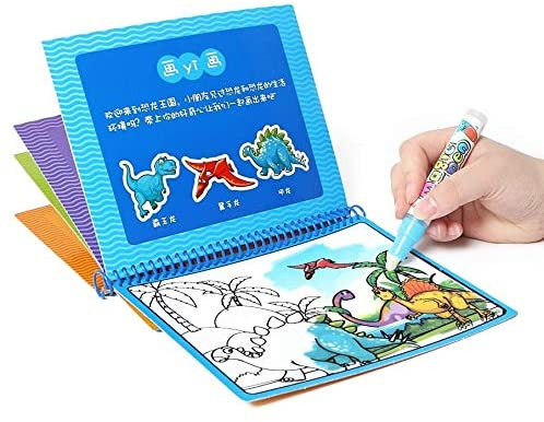 لعبة كتاب تلوين المياه السحرية كتاب تلوين شخبطة مع قلم سحري و لوحة رسم